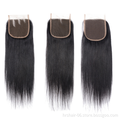 New Arrival Virgin Hair Transparent Lace Closure Can be customized silk base closure 5x5   6x6 lace closure
